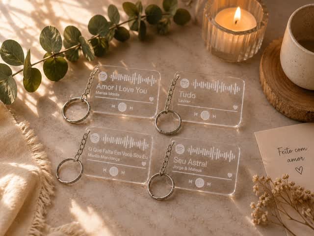 Chaveiros personalizados em acrílico
